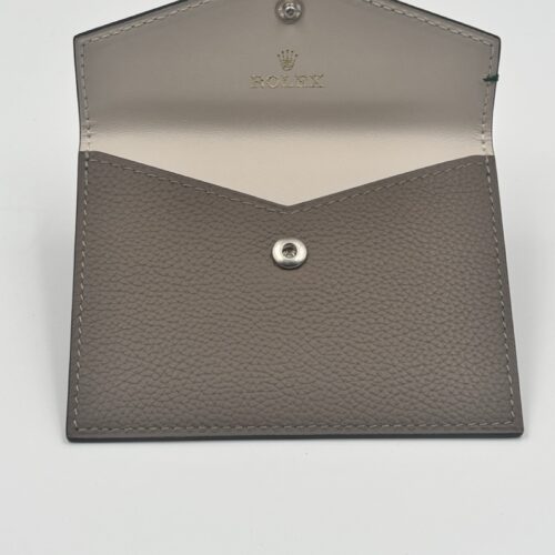 Rolex Leather Card Case Taupe Brown 2025