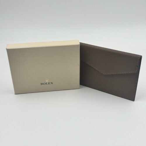 Rolex Leather Card Case Taupe Brown 2025