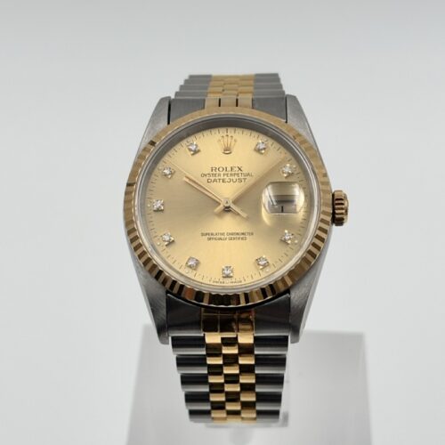 Rolex Datejust 36 16223 Champagne Dial With Diamond Indices LxryVIntage LXV