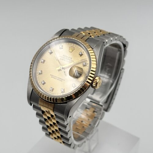Rolex Datejust 36 16223 Champagne Dial With Diamond Indices LxryVIntage LXV