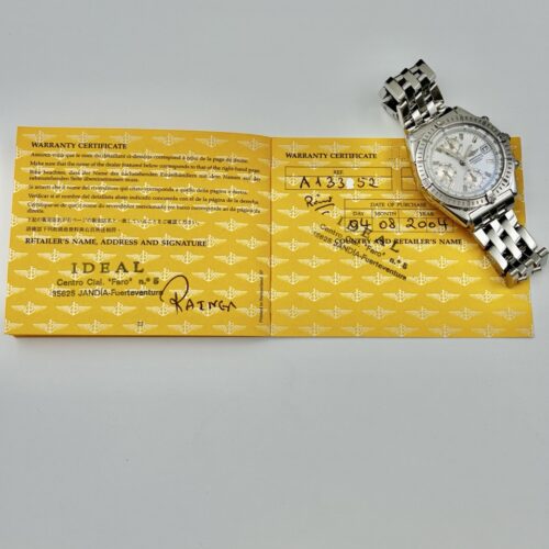 Breitling Chronomat A13352 White dial Full Set