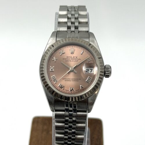 Rolex Lady-Datejust 26 Pink Salmon Roman Dial 69174 Unpolished Tag Paper and Box