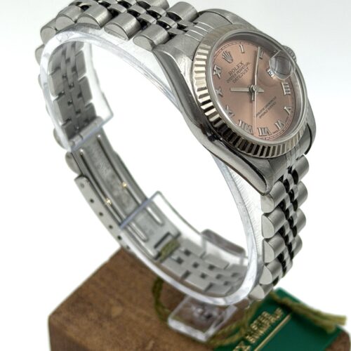 Rolex Lady-Datejust 26 Pink Salmon Roman Dial 69174 Unpolished Tag Paper and Box