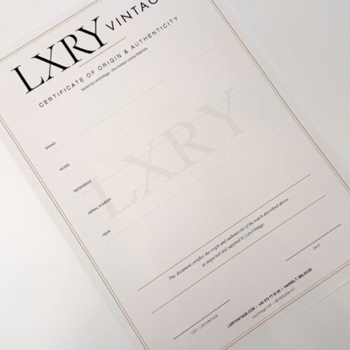 All our watches come with a certificate of origin and Authenticity